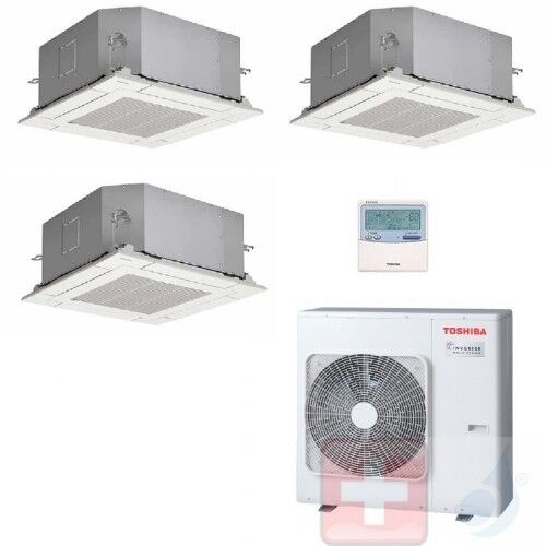 Toshiba Trio Split 9+9+12 RAS-3M18U2AVG-E 4 Luftauslässe 60x60 Klimageräte R-32 Kassettengerät 2.5+2.5+3.5 kW A++ A+