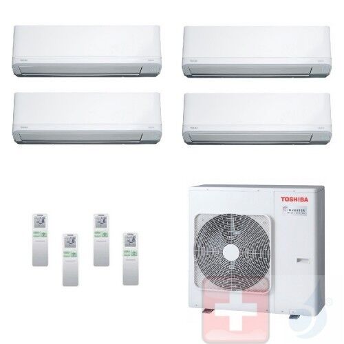 Toshiba Quadri Split 9+9+9+12 RAS-4M27U2AVG-E Klimageräte Daiseikai Light R-32 2.5+2.5+2.5+3.5 kW Wand A++ A+ WiFi Optional