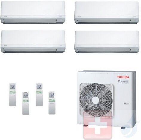 Toshiba Quadri Split 9+9+9+21 RAS-4M27U2AVG-E Klimageräte Daiseikai Light R-32 2.5+2.5+2.5+6.1 kW Wand A++ A+ WiFi Optional