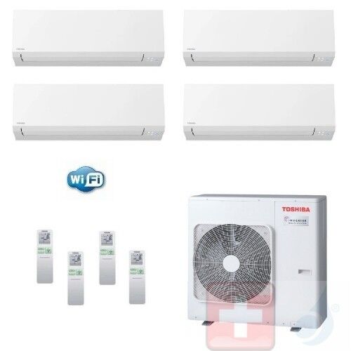 Toshiba Quadri Split 7+7+7+15 RAS-4M27U2AVG-E Klimageräte Shorai Edge R-32 2.0+2.0+2.0+4.2 kW Wand A+ A+ Wifi