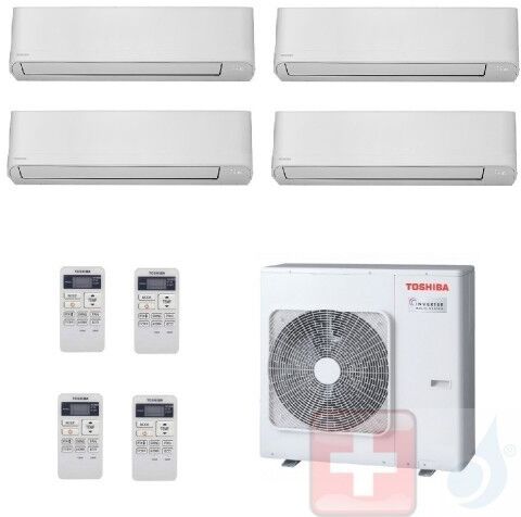 Toshiba Quadri Split 7+7+7+9 RAS-4M27U2AVG-E Klimageräte Seiya R-32 2.0+2.0+2.0+2.5 kW Wand A+ A+ WiFi Optional