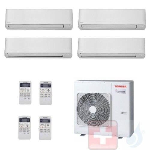 Toshiba Quadri Split 7+7+7+12 RAS-4M27U2AVG-E Klimageräte Seiya R-32 2.0+2.0+2.0+3.5 kW Wand A+ A+ WiFi Optional