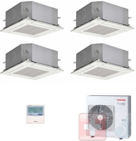 Toshiba Quadri Split 9+9+9+9 RAS-4M27U2AVG-E Klimageräte Kassettengerät R-32 2.5+2.5+2.5+2.5 kW 4 Luftauslässe 60x60 A+ A+