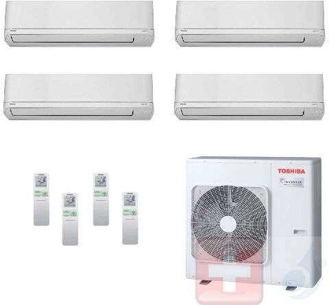 Toshiba Quadri Split 9+9+9+12 RAS-4M27U2AVG-E Klimageräte Shorai R-32 2.5+2.5+2.5+3.5 kW Wand A++ A+ WiFi Optional