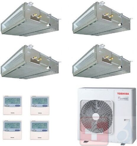 Toshiba Quadri Split 7+7+7+7 RAS-4M27U2AVG-E Klimageräte Kanalgerät R-32 2.0+2.0+2.0+2.0 kW Slim A+ A+ WiFi Optional