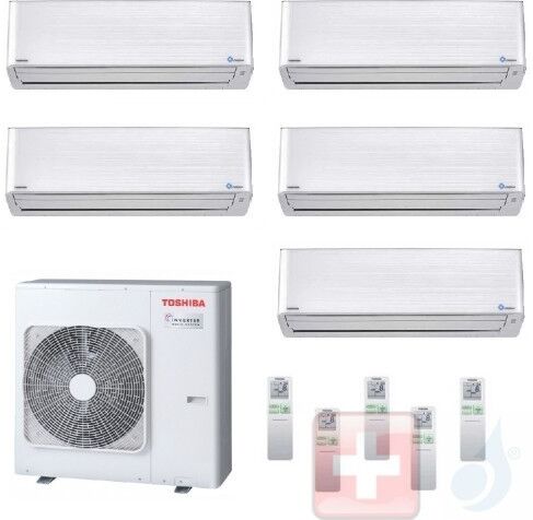 Toshiba Penta Split 9+9+9+9+9 RAS-5M34U2AVG-E Klimageräte Super Daiseikai 9 R-32 2.5+2.5+2.5+2.5+2.5 kW Wand WiFi Optional