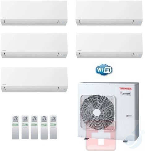 Toshiba Penta Split 5+5+5+5+21 RAS-5M34U2AVG-E Klimageräte Shorai Edge R-32 1.5+1.5+1.5+1.5+6.1 kW Wand Wifi