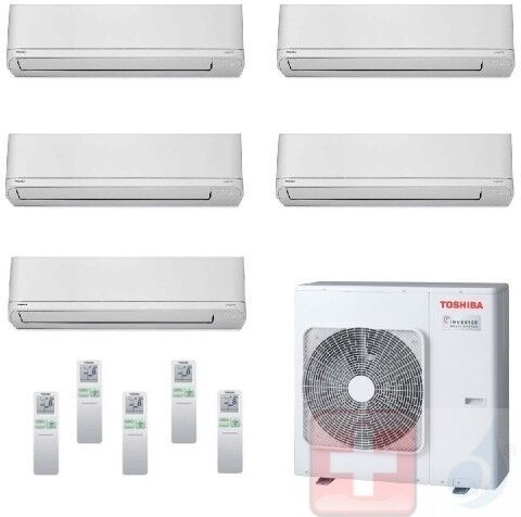 Toshiba Penta Split 5+5+5+5+24 RAS-5M34U2AVG-E Klimageräte Shorai R-32 1.5+1.5+1.5+1.5+7.1 kW Wand WiFi Optional