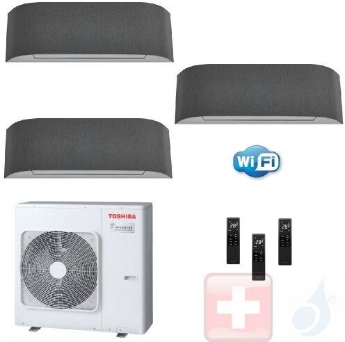 Toshiba Trio Split 9+9+9 RAS-3M18U2AVG-E Haori Klimageräte R-32 Wand 2.5+2.5+2.5 kW A++ A+ WiFi