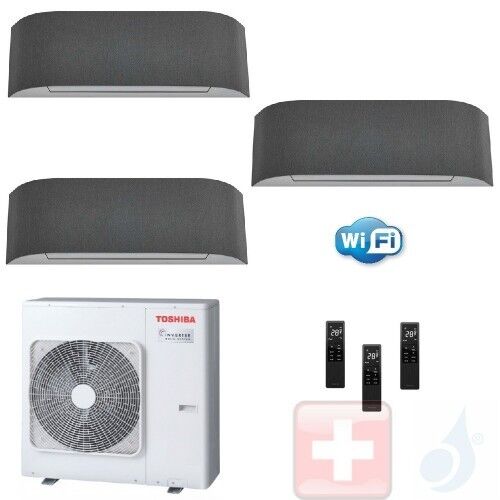 Toshiba Trio Split 9+9+12 RAS-3M18U2AVG-E Haori Klimageräte R-32 Wand 2.5+2.5+3.5 kW A++ A+ WiFi