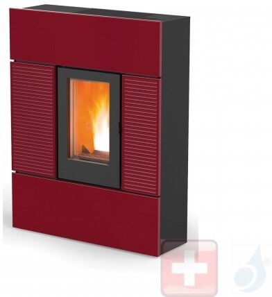 MCZ Pelletöfen Ray Comfort Air 8 M1 7.8 kW keramik Bordeaux 7118004 Maestro-Fernbedienung mit Raumthermostat A+