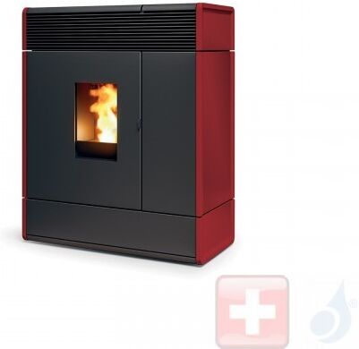 MCZ Hydro Pelletöfen Aki Hydromatic 24 M1 23.9 kW keramik Bordeaux 7120010 Maestro-Fernbedienung mit Raumthermostat A+