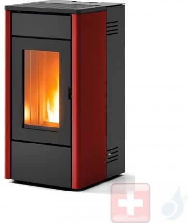 MCZ Pelletöfen Amy Air 6.3 kW metal Bordeaux 7116003S Fernbedienung A+