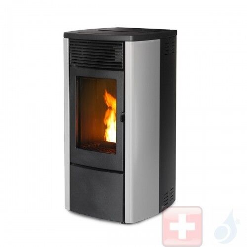 MCZ Pelletöfen Ego Comfort Air 10 UP! M1 10.0 kW metal Silber 7119005 Maestro-Fernbedienung mit Raumthermostat A+