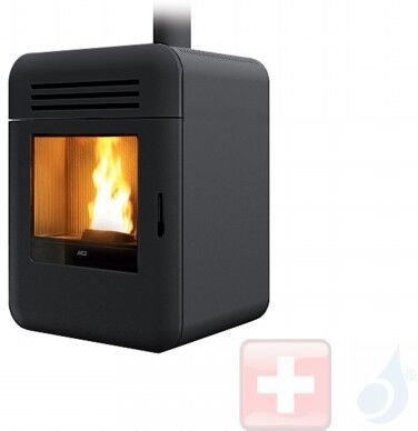 MCZ Pelletöfen Thema Air 8 M1 8.0 kW keramik Schwarz 7119033 Maestro-Fernbedienung mit Raumthermostat A+