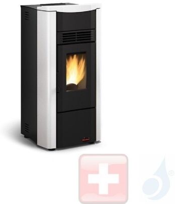 Extraflame Pelletöfen  Giusy Plus Evo  8.0 kW keramik Weiß 1280555 mit Wochenprogrammierer A+