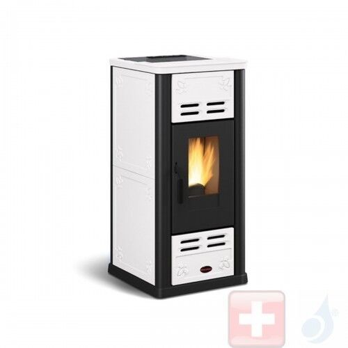 Extraflame Pelletöfen  Serafina  7.1 kW keramik Weiß 1280602 mit Wochenprogrammierer A+