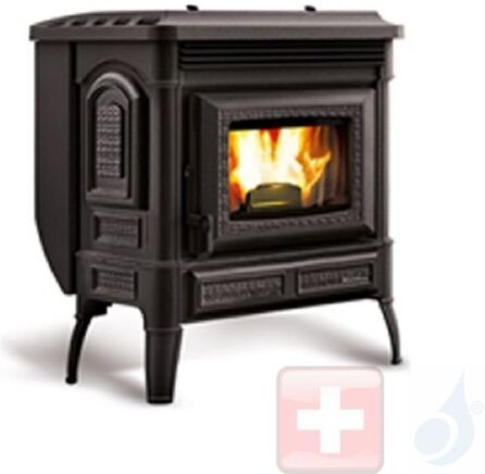 Extraflame Pelletöfen Teodora 8.7 kW metal Schwarz mit Fernbedienung und wöchentlichem Chronothermostat A+