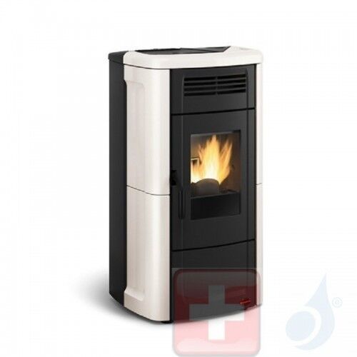 Extraflame Pelletöfen  Novella Plus Evo 10.3 kW keramik Elfenbein 1280451 mit Fernbedienung und Chronothermostat A+