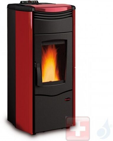 Extraflame Hydro Pelletöfen Melinda Idro Steel 2.0 14.2 kW metal Bordeaux 1274058 mit Fernbedienung und Chronothermostat