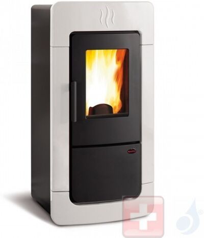 Extraflame Hydro Pelletöfen Diadema ACS Idro 28.4 kW keramik Weiß 1276853 mit Fernbedienung und Chronothermostat A+