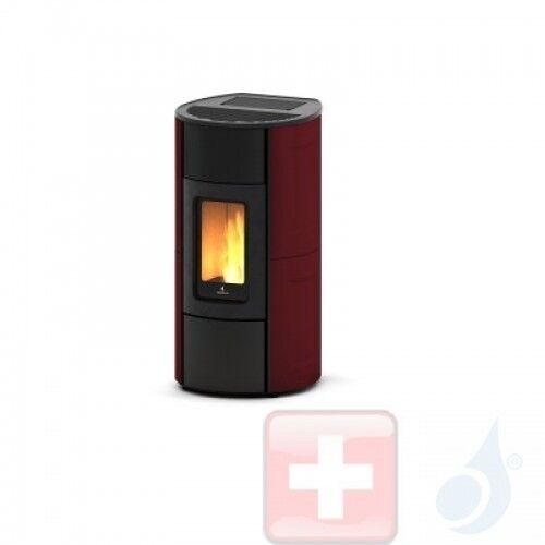 Ravelli Pelletofen Flexi 9 Dèco 8.3 kW WiFi Beschichtungstyp keramic Bordeaux A+ Ductable Belüftet Natürliche Konvektion