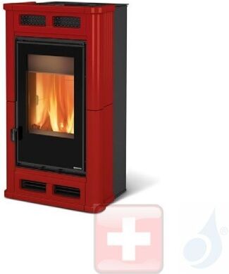 La Nordica Holzöfen Flò 8.3 kW Keramic Bordeaux serie Top Design 7114510 A+ Extraflame