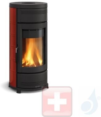 La Nordica Holzöfen Helga Evo 7.3 kW Keramic Bordeaux serie Top Design 7117860 A+ Extraflame