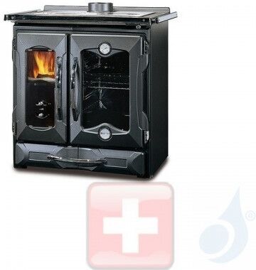 La Nordica Küchenofen Mamy 8.7 kW Gusseisen Schwarz serie Scheitholzherd 7013714 A Extraflame