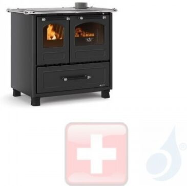 La Nordica Küchenofen Family 4.5 7.5 kW Stahl Anthrazit serie Scheitholzherd 7014001 A+ Extraflame