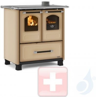 La Nordica Küchenofen Family 3.5 6.5 kW Stahl Cappuccino serie Scheitholzherd 7013003 A+ Extraflame