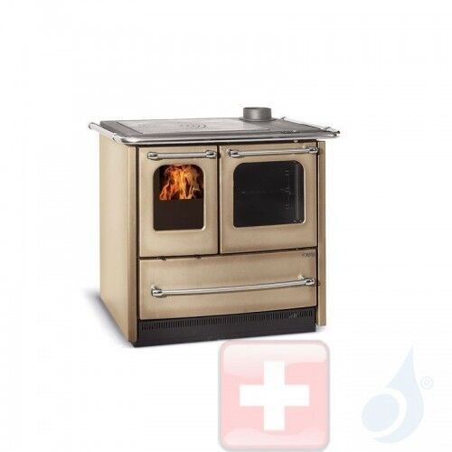 La Nordica Küchenofen Sovrana Easy Evo 9.0 kW Stahl Cappuccino serie Scheitholzherd 7014513 A Extraflame