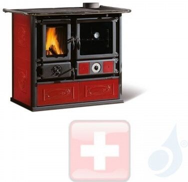 La Nordica Thermoküchenofen TermoRosa DSA 15.5 kW Keramic Bordeaux serie Wasserführender Herd 7017510 A Extraflame