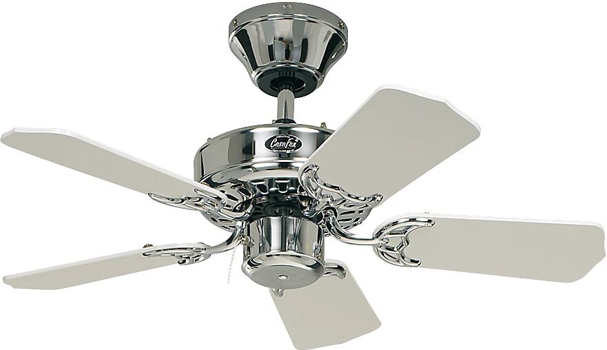 Deckenventilator CLASSIC ROYAL Rotorblatt-Ø 750 mm Lack weiß / Chrom glänzend