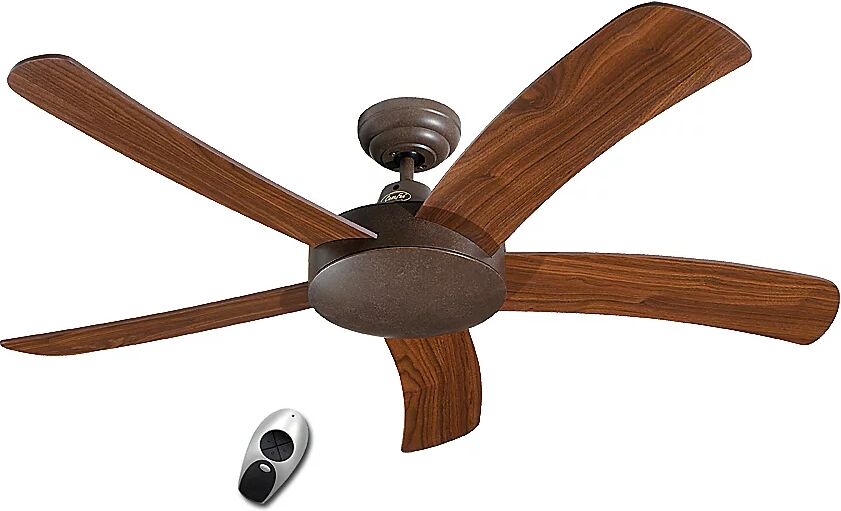 Deckenventilator FALCETTO mit Fernbedienung Nussbaum / braun antik / Bronze