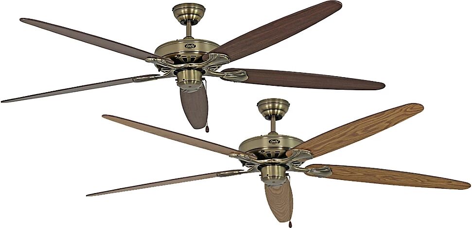 Deckenventilator CLASSIC ROYAL Rotorblatt-Ø 1800 mm Eiche antik / Nussbaum / Messing antik