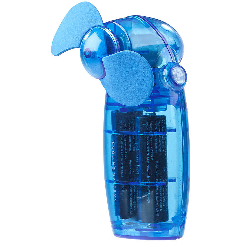 Pearl Batterie-betriebener Mini-Hand- und Taschen-Ventilator, blau