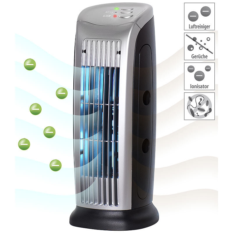 Sichler Haushaltsgeräte Luftreiniger mit Ionisator, UV-Licht, Staubfilter und Gebläse, 10 Watt