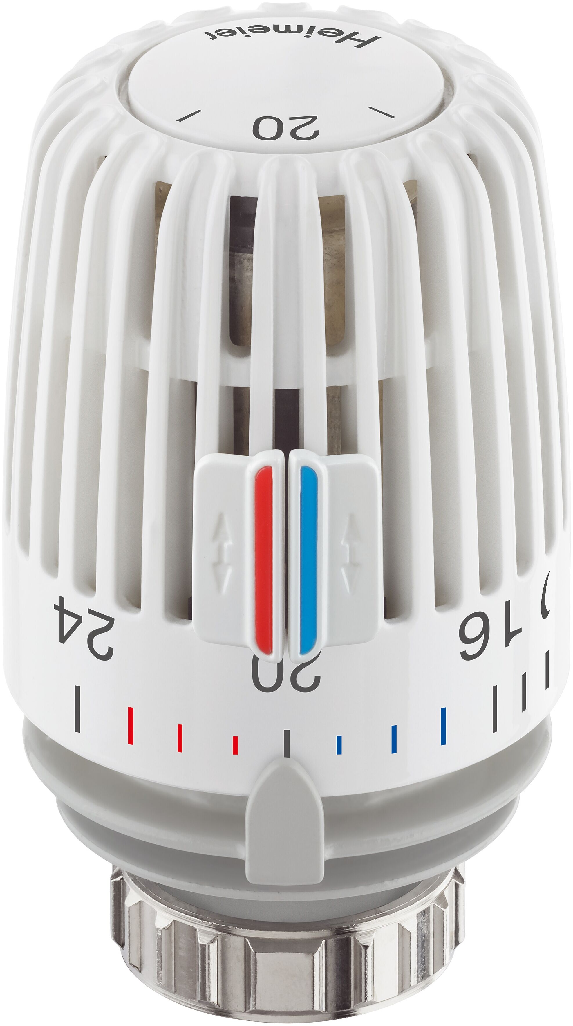 Heimeier K Thermostat-Kopf 6000-00.600 Clips/Einstellskala Temperaturwert, weiß, Standard