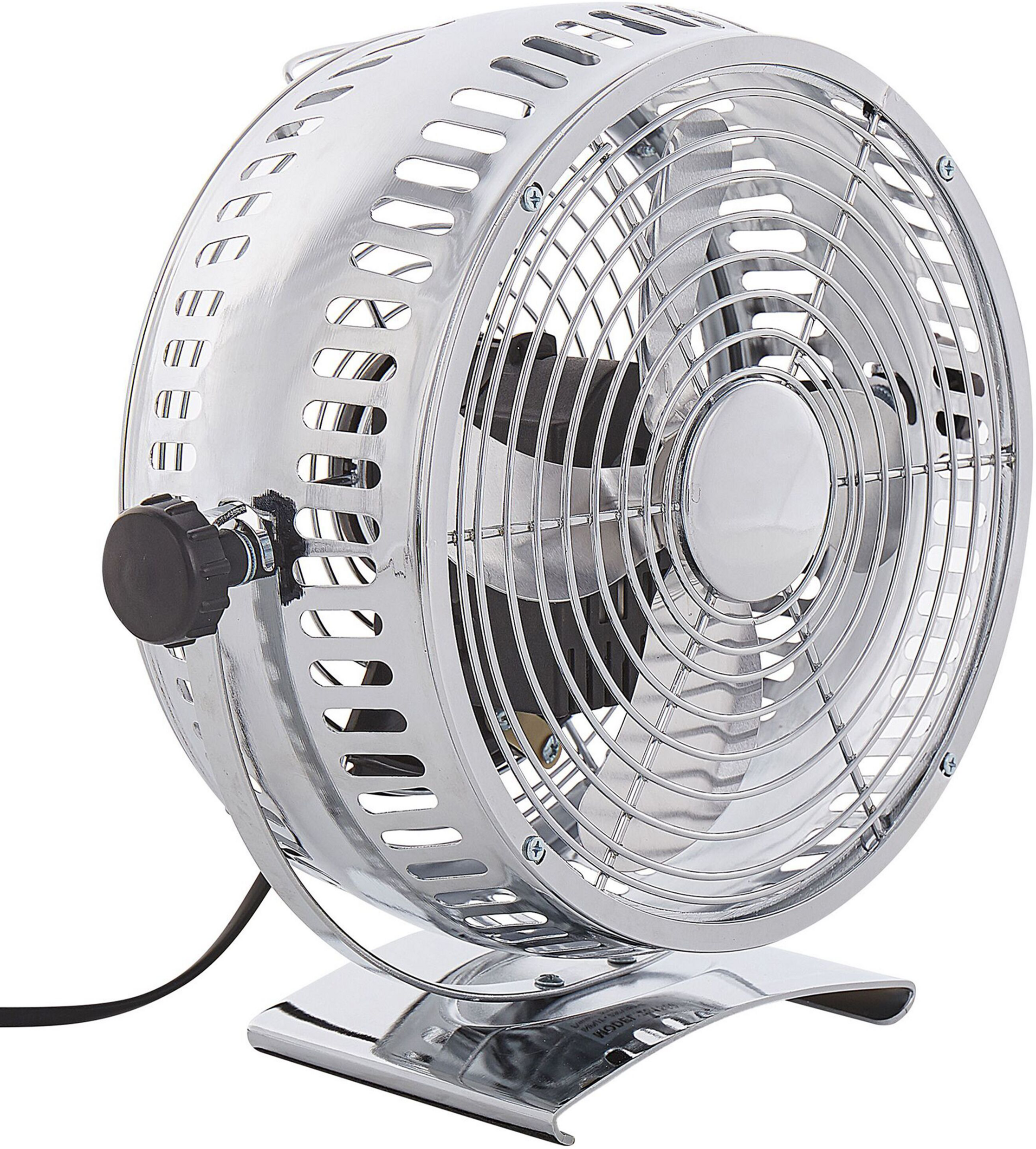 Beliani Stolní ventilátor 24 cm stříbrný RIBBLE