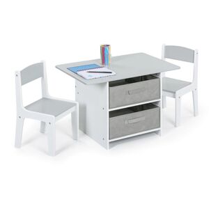 B2B Partner Kindertisch mit 2 Stühlen STORAGE, weiß/grau