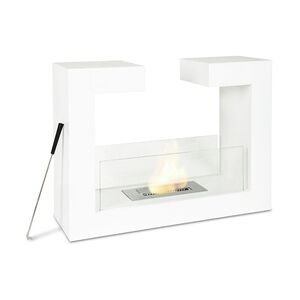 Stones Freistehender Biokamin mit modernem Design Tete a tête White 2 kW/h