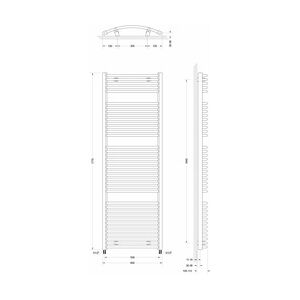 Schulte Badheizkörper München Rund 177,5 x 60 x 105-113 cm 1224 Watt