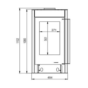 Thermia Kaminofen Zyklon Naturstein, Stahl schwarz, 6 kW