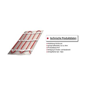 Jollytherm Fußbodenheizung Elektroheat 1m2   150 Watt