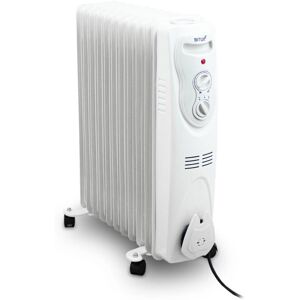 Bituxx - 2500W elektrischer Ölradiator Öl Radiator Heizkörper 3 Heizstufen - Weiß