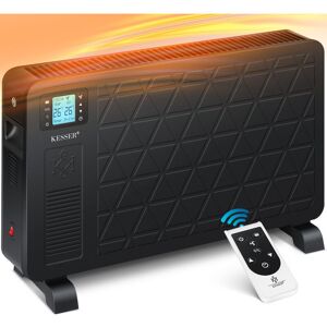 KESSER Konvektor Premium 3 leistungsstarke Heizstufen Inkl. Fernbedienung integriertes Thermostat Elektroheizung LCD-Display Timer mobiles Heizgerät Schwarz