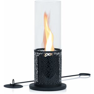 Tischkamin für Indoor und Outdoor mit wirbelnder Flamme Schwarz ø 20 x 50,5 cm Ethanol - Zelsius