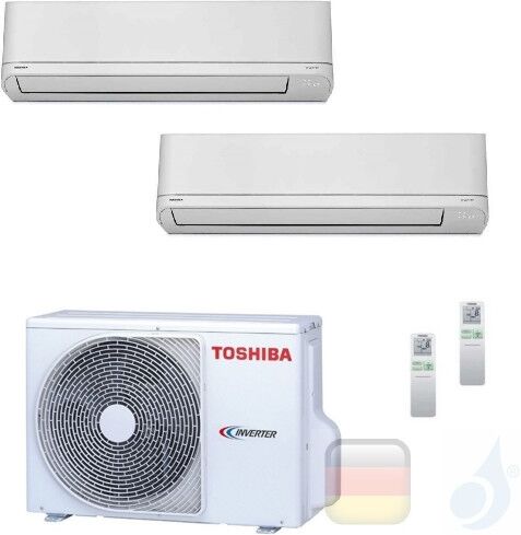 Toshiba Klimaanlagen Duo Split Wand 5000+9000 Btu R-32 Shorai M05PKVSG B10PKVSG 2M14U2AVG A+ A+ 1.5+2.5 kW