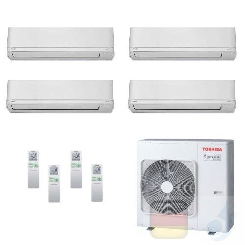 Toshiba Klimaanlagen Quadri Split Wand 7000+7000+7000+21000 Btu + RAS-4M27U2AVG-E R-32 Shorai WiFi Opt A+ A+ 2.0+2.0+2.0+6.1 kW